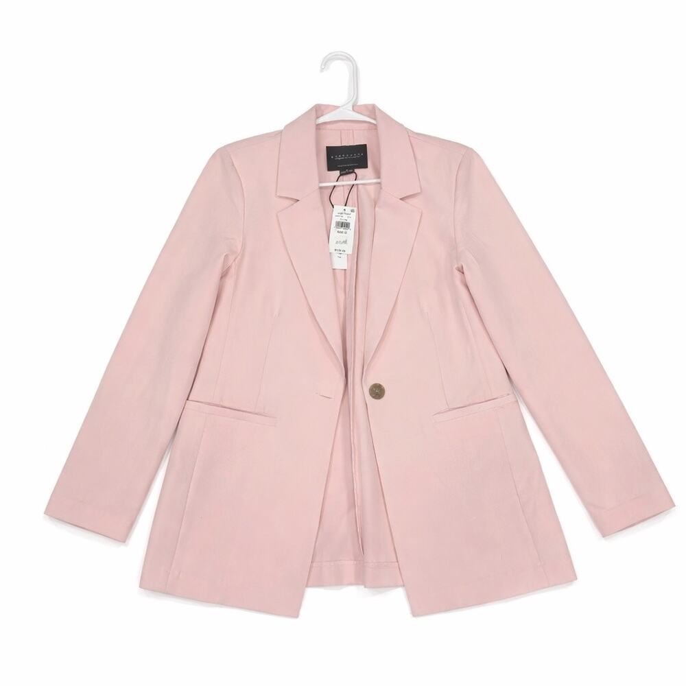 Anthropologie Sanctuary Pink Blazer with single button structured lapel. Women M